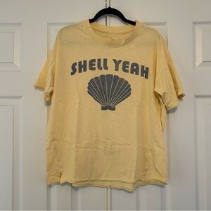 Butter Yellow Shell Yeah Oversized Graphic Tee